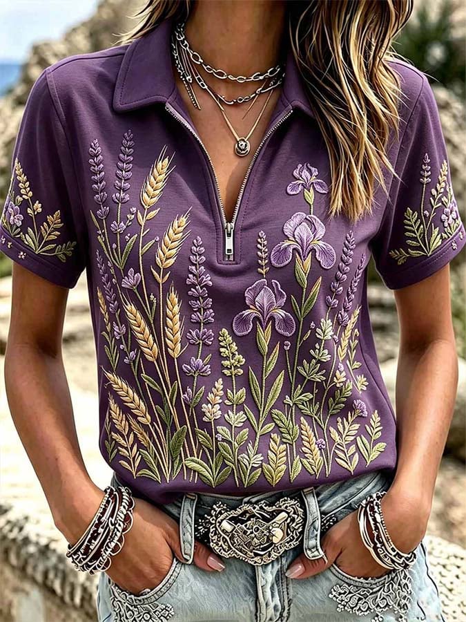 Women's Casual Alzheimer's Awareness Print Top